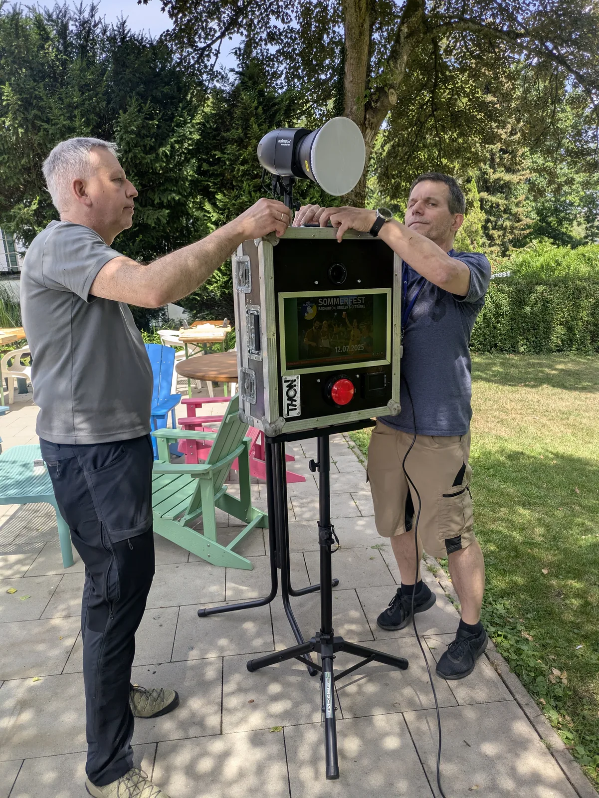 Die Fotobox wird aufgebaut